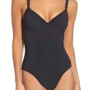NWT Tory Burch Solid Ruffle One-Piece L